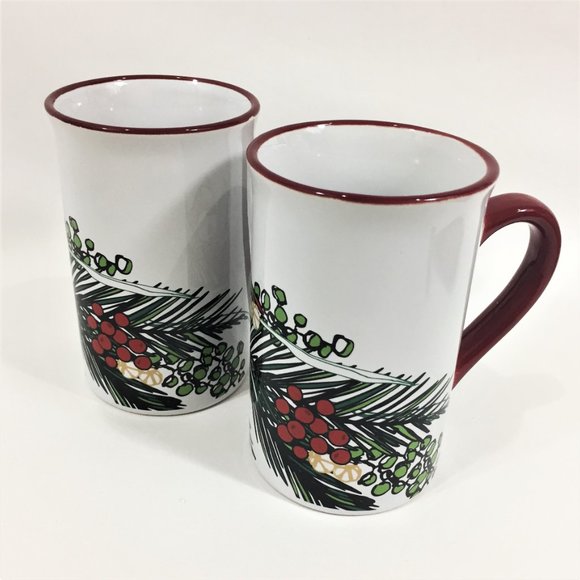 Harry & David Holly Berry Coffee / Tea Mug Set - Picture 2 of 6